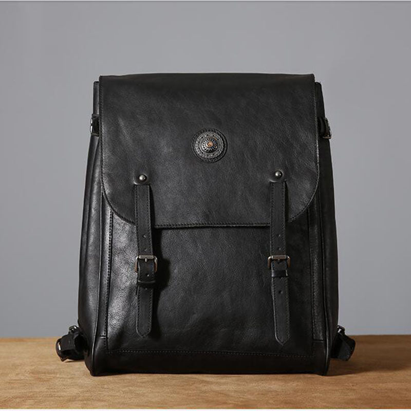 New Design Top Grain Leather Backpack, School Backpack Men - icambag