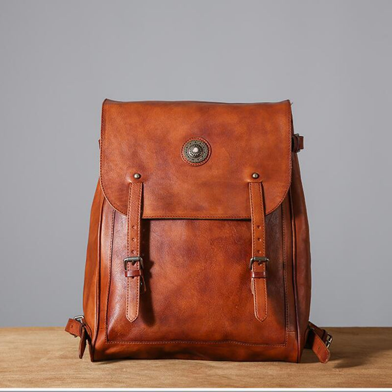 New Design Top Grain Leather Backpack, School Backpack Men - icambag