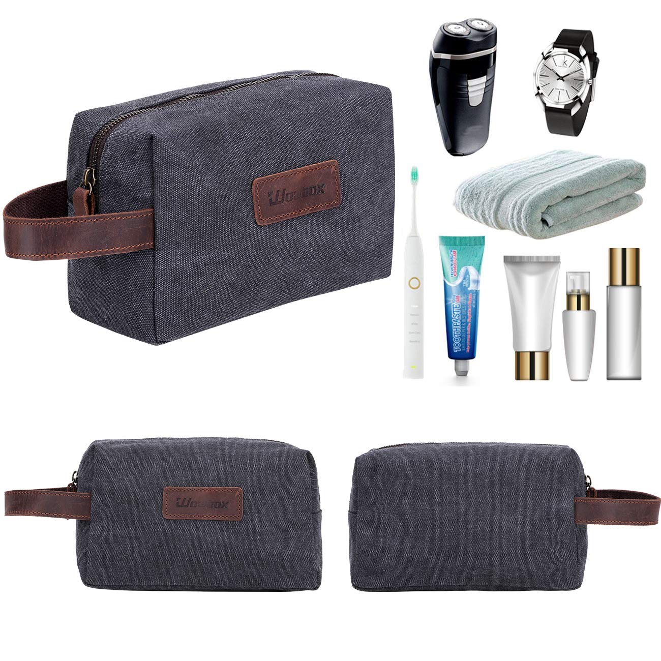 Toiletry Bag for Men Women Waterproof Portable Shaving Dopp Kit Cosmetic Makeup Organizer Pouch Bag Travel Accessories Bag - icambag