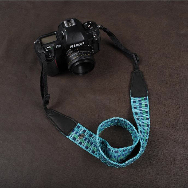 Blue Strap Handmade Leather Camera Strap Bohemia Style 8297 - icambag