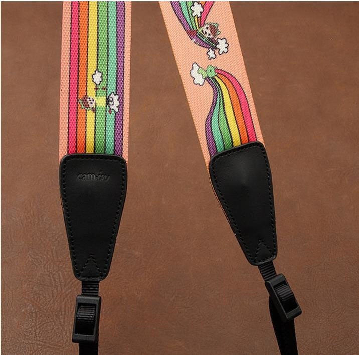 Cartoon Series Color DSLR Strap Handmade Leather Camera Strap 8723 - icambag