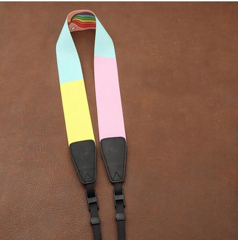 Cartoon Series Color DSLR Strap Handmade Leather Camera Strap 8723 - icambag