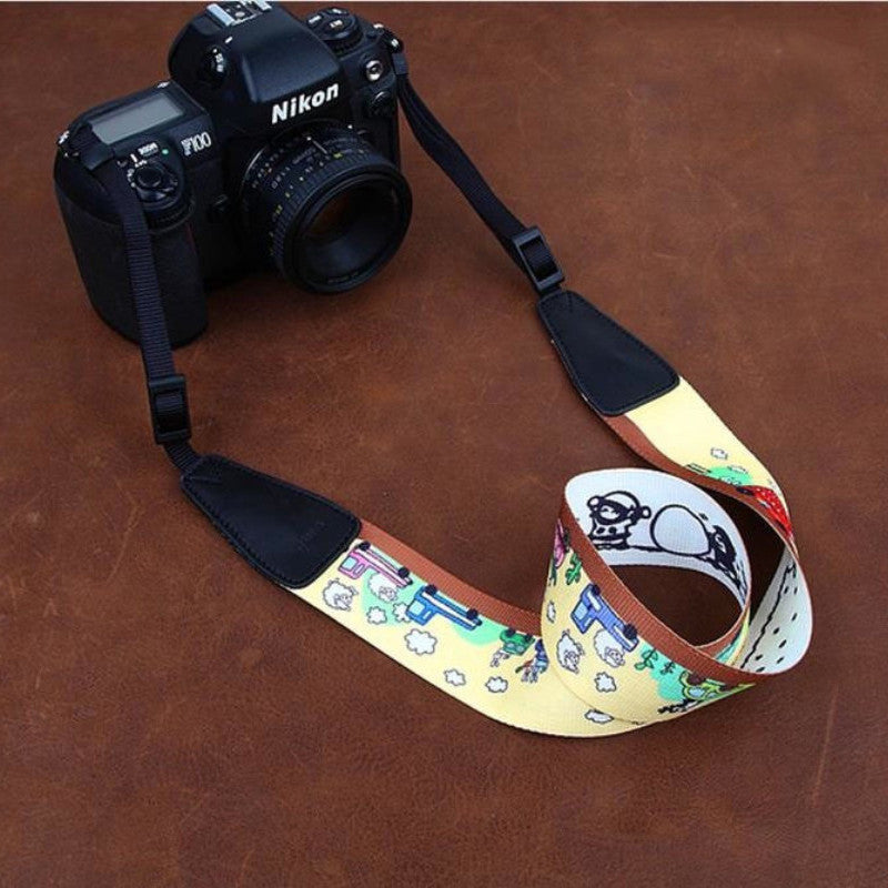 Cartoon Series Color DSLR Strap  Handmade Leather Camera Strap 8724 - icambag