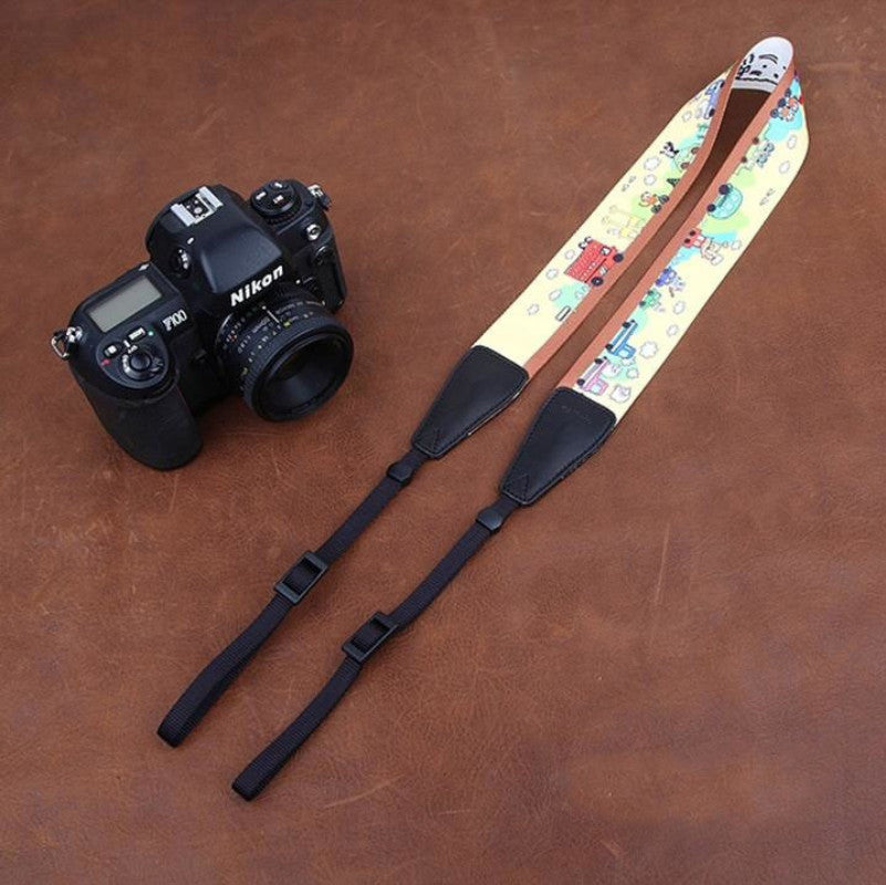 Cartoon Series Color DSLR Strap  Handmade Leather Camera Strap 8724 - icambag