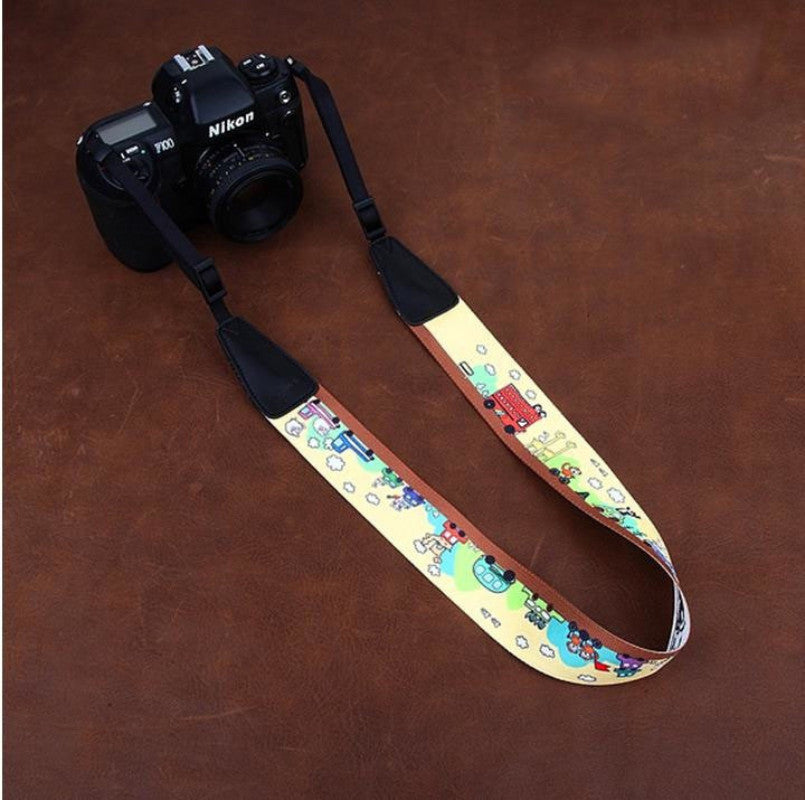 Cartoon Series Color DSLR Strap  Handmade Leather Camera Strap 8724 - icambag