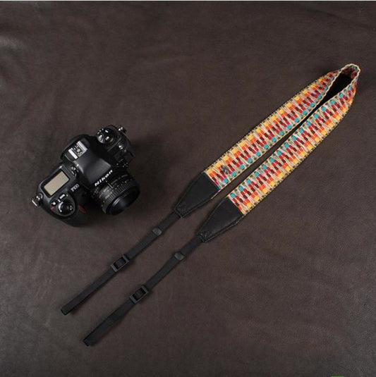 Colorful Strap Leather Camera Strap Bohemia Style-8290 - icambag