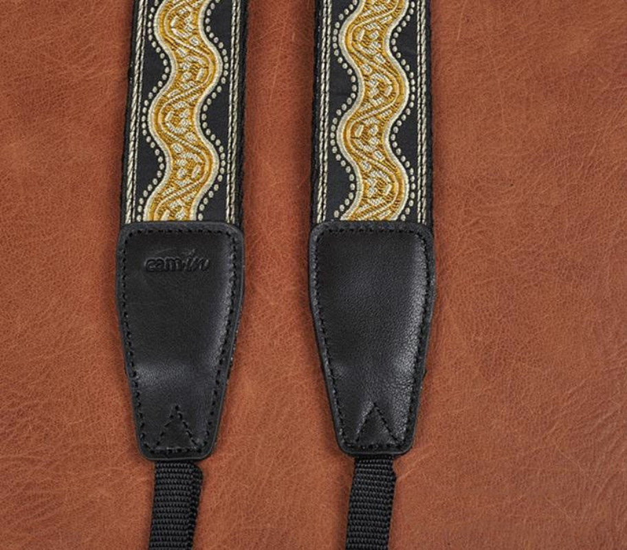 Embroidered Style DSLR Moire patterns  Canon Handmade Leather Camera Strap 8485 - icambag