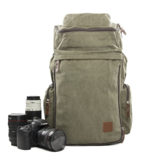 Green Maxi Camera Backpack DSLR Canvas Bag Professional Camera Backpack DN26S - icambag