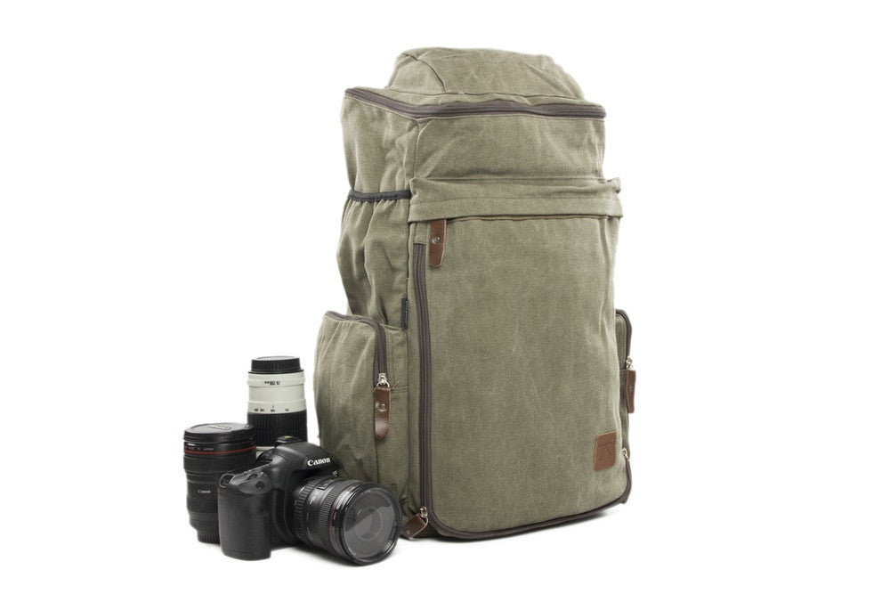 Black Maxi Camera Backpack DSLR Canvas Bag Professional Camera Backpack DN26S - icambag