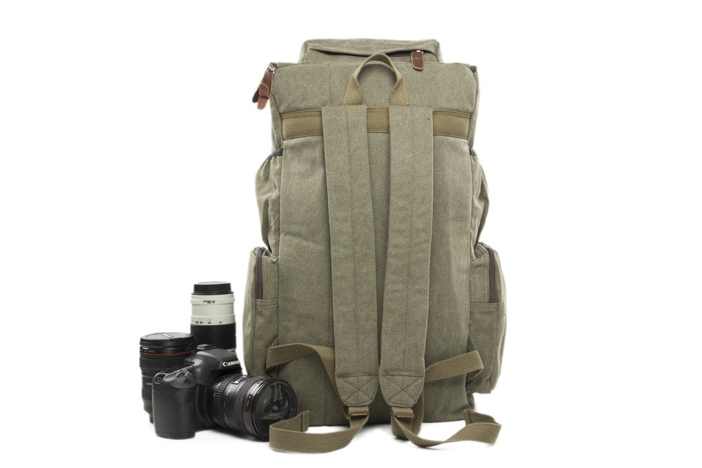 Green Maxi Camera Backpack DSLR Canvas Bag Professional Camera Backpack DN26S - icambag