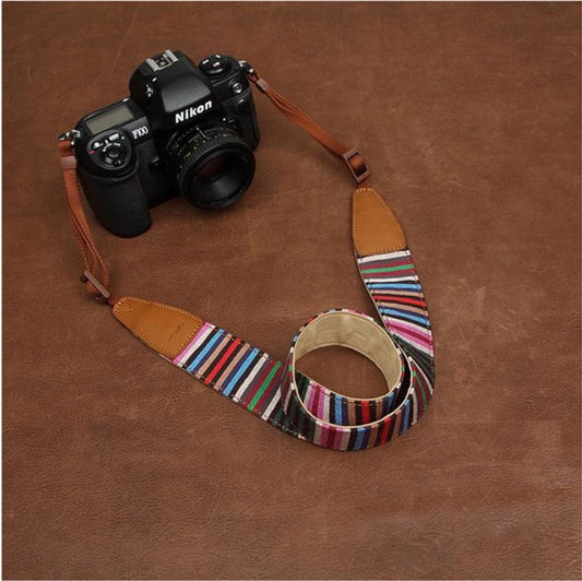 Green Stripe Strap SLR Camera Strap  Camera Strap DSLR Camera Strap Bohemian Series 7204 - icambag