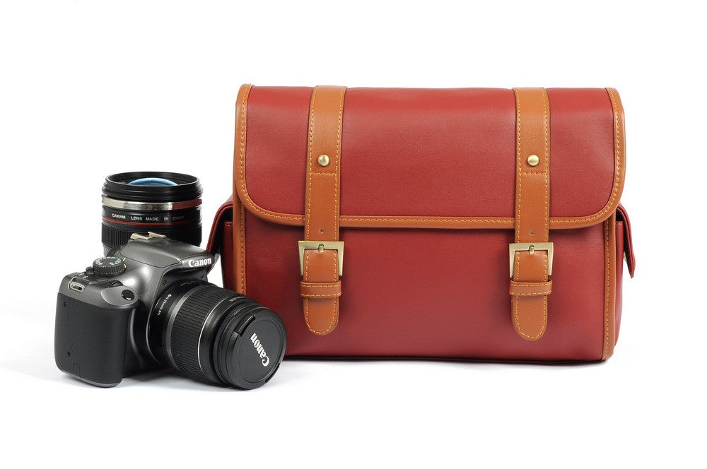 Handcrafted DSLR Camera Bag Messenger Vintage PU Leather Camera Bag Leather Bag 901 - icambag