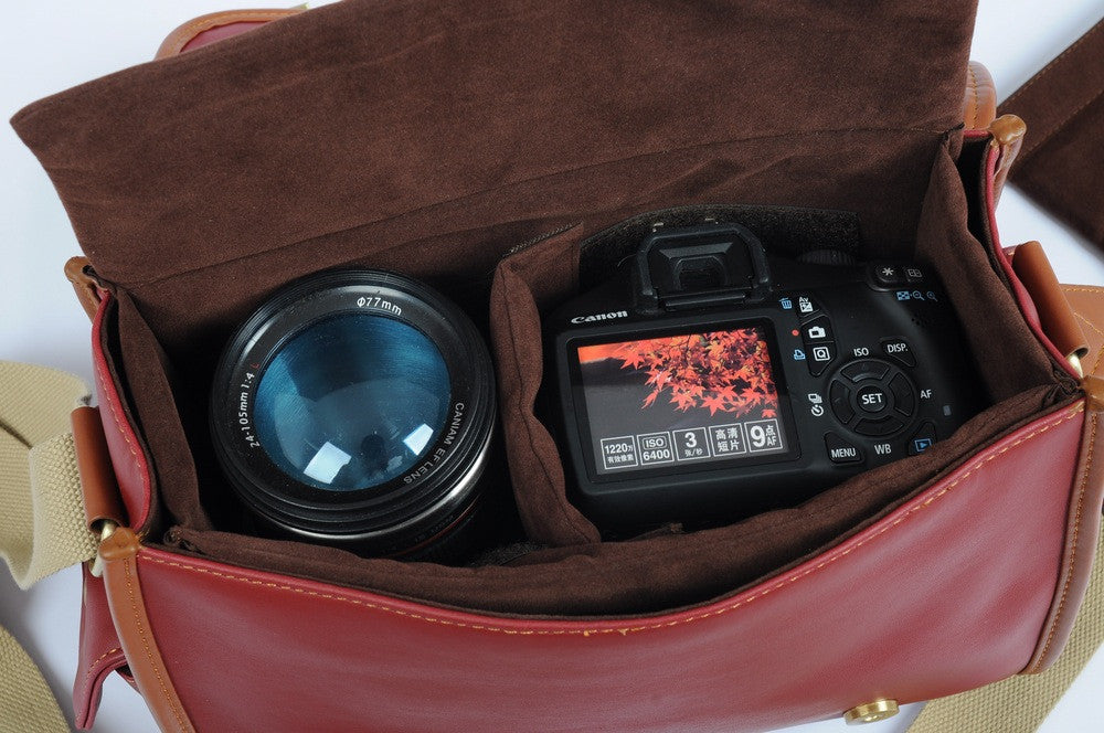 Handcrafted DSLR Camera Bag Messenger Vintage PU Leather Camera Bag Leather Bag 901 - icambag
