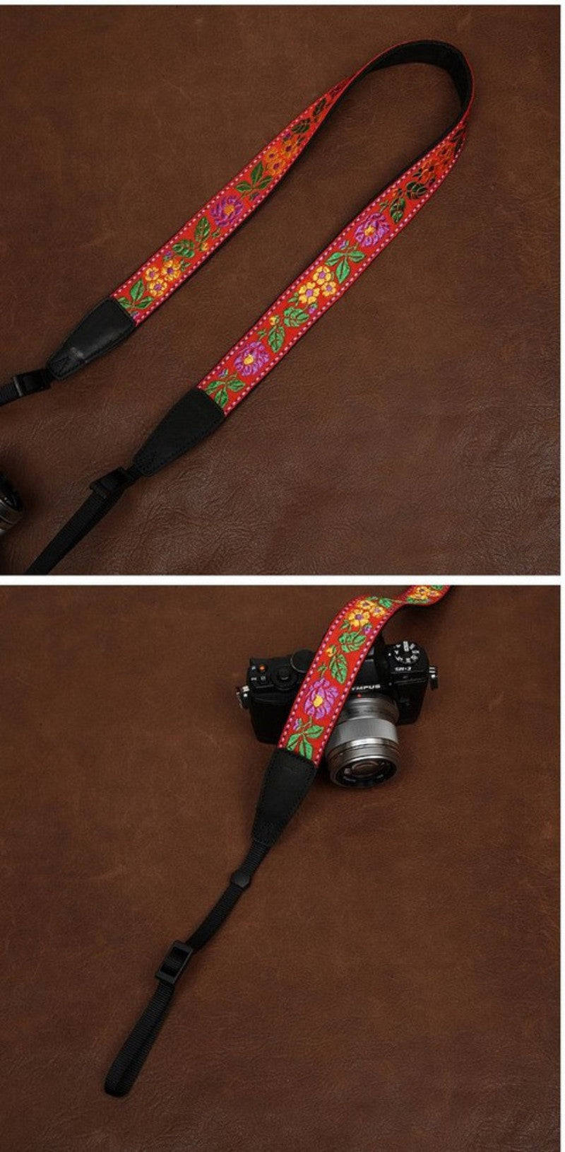 Handmade Leather Camera Strap in Brown-7522 - icambag