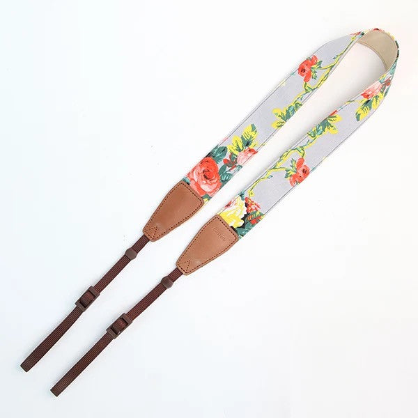 Summer Flowers Cowboy DSLR Strap Handmade Leather Camera Strap CS084 - icambag