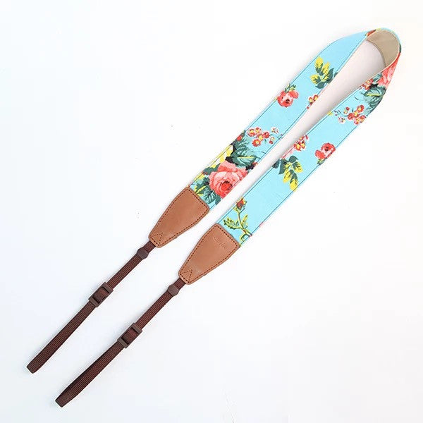 Summer Flowers Cowboy DSLR Strap Handmade Leather Camera Strap CS084 - icambag