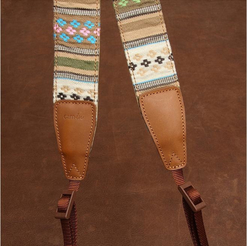 Indian Pinstripe Strap  Handmade Leather Camera Strap Bohemia Style Holiday 7225 - icambag