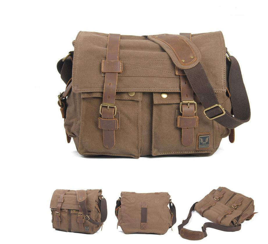 Light Coffee DSLR Leather Camera Bag - icambag