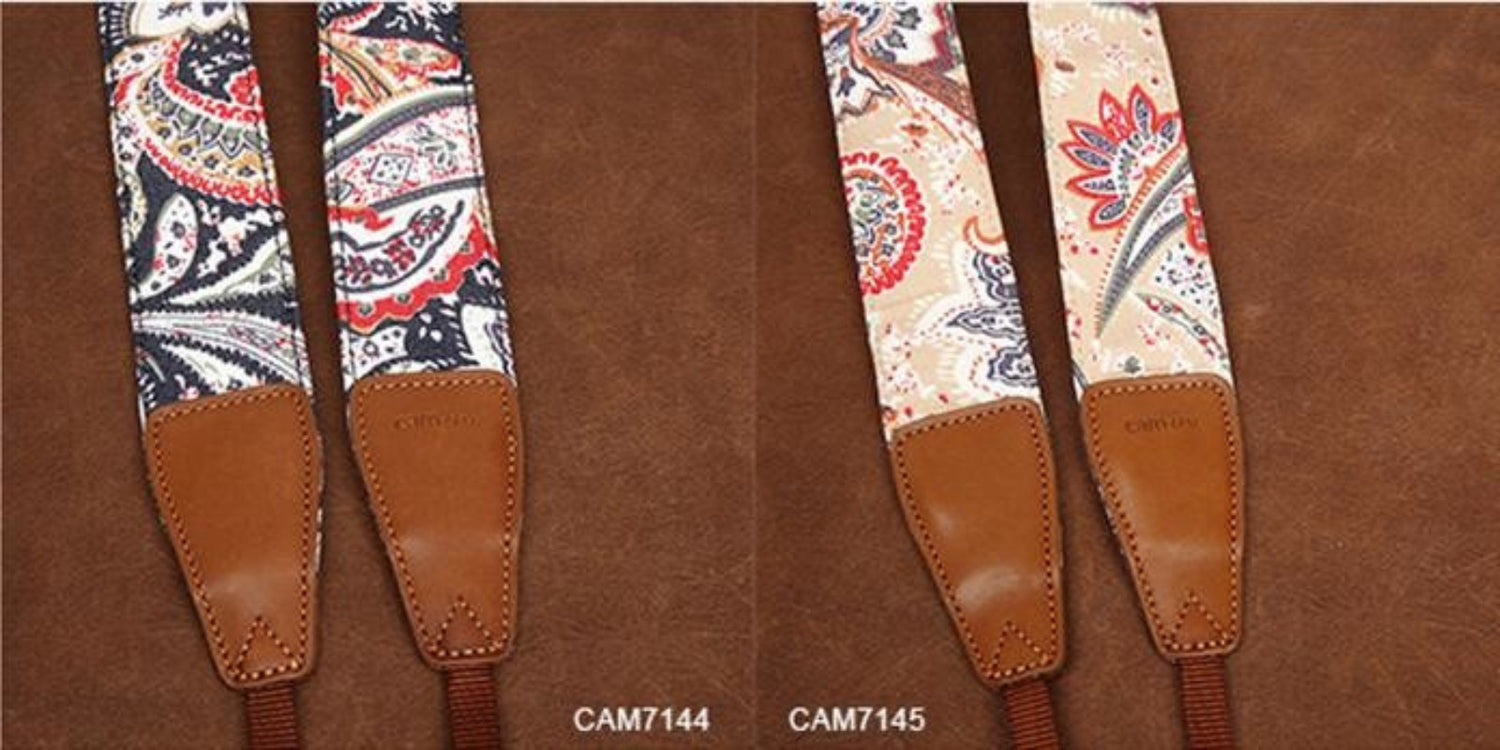 Light Cowboy Flower  Handmade Leather Camera Strap in Brown 7144-7145 - icambag