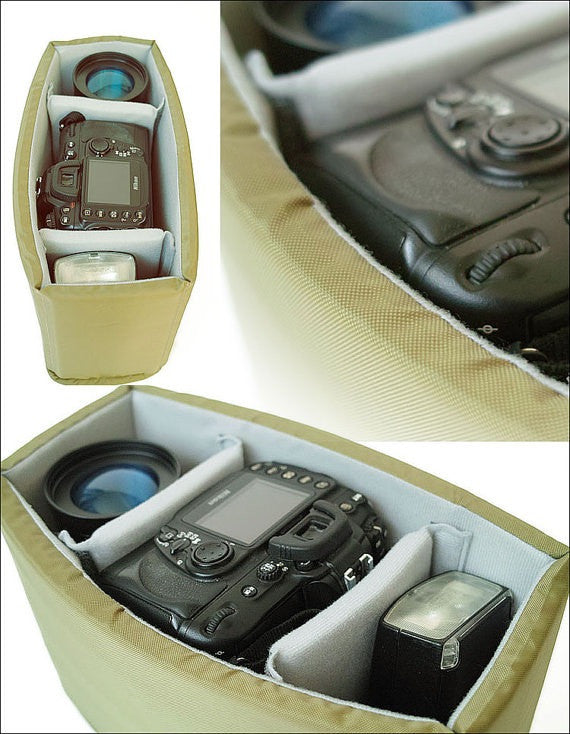 DSLR Camera Bag Insert one body Two Lens B32 - icambag