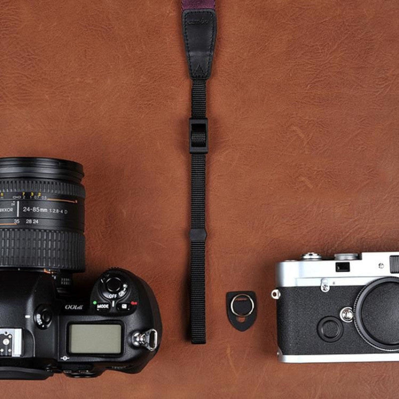 Canon Stripe Handmade Leather Camera Strap - 8270 - icambag