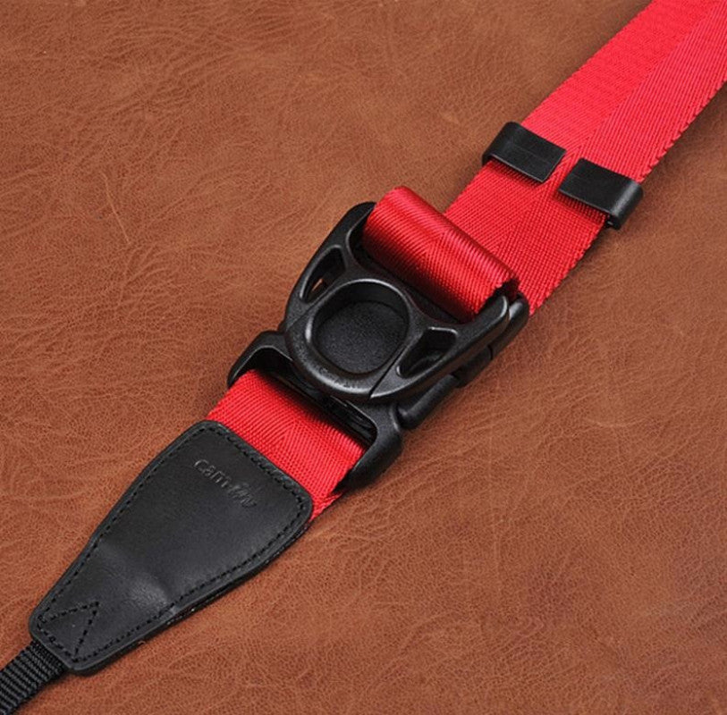 Ninja Style Red Handmade Leather Camera Strap 8813 - icambag
