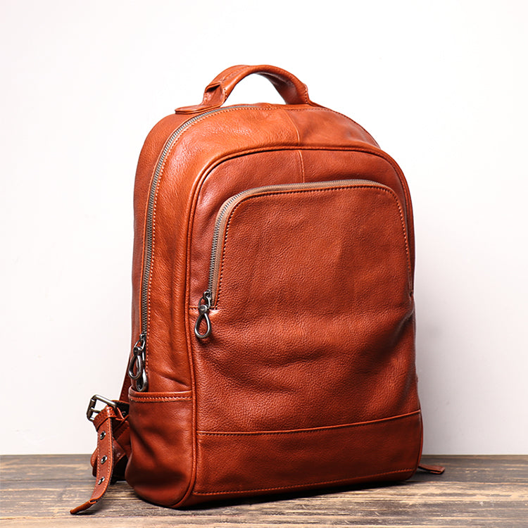Men's Shoulder Bag Head Layer Cowhide Leather Retro Leather Travel Bag Casual Computer Package Fashion Women Backpack - icambag