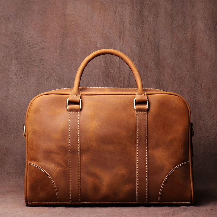 Personal Birthday Gifts, Leather Briefcase Business Bag Laptop Bag Handbags For Men - icambag
