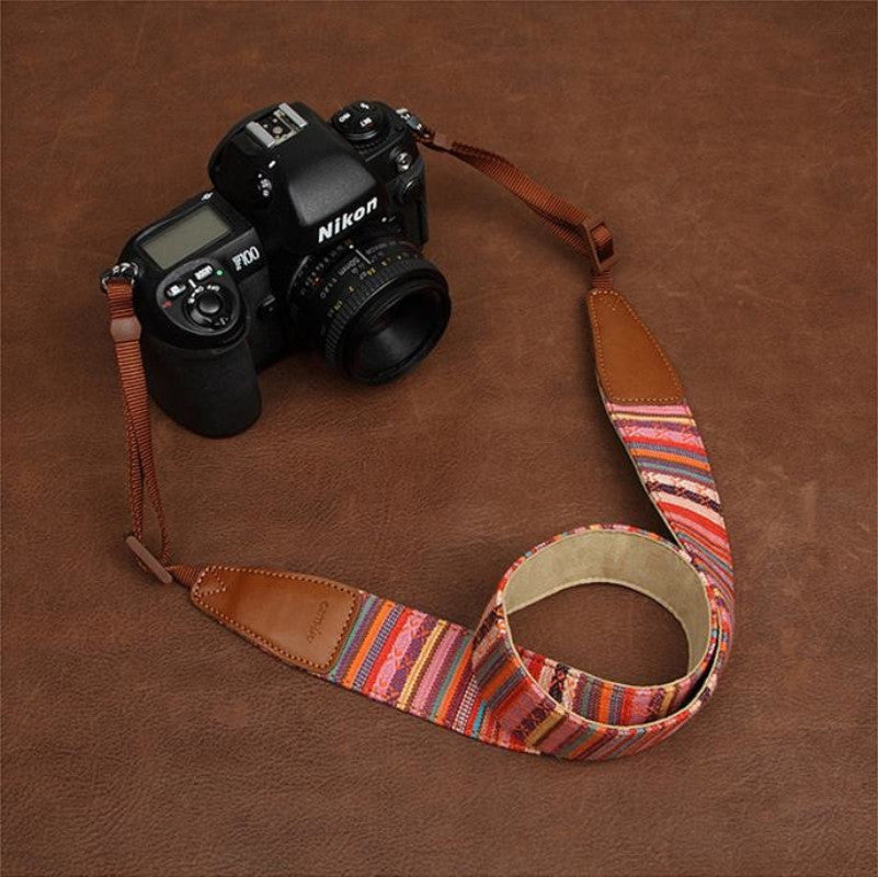 Orange Stripe Bohemian Series Strap DSLR Camera Strap 7211 - icambag