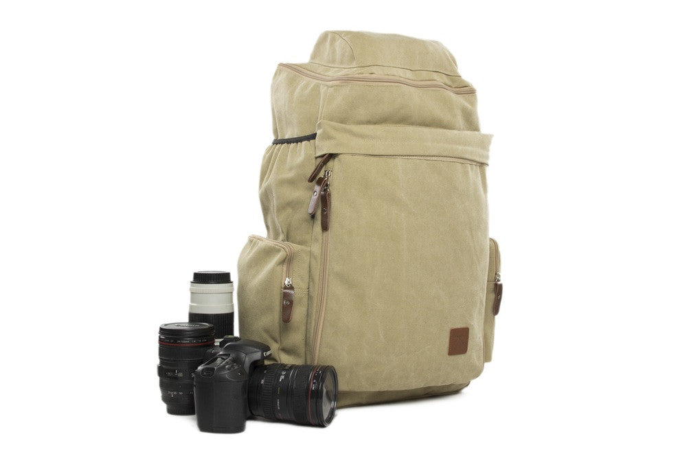 Black Maxi Camera Backpack DSLR Canvas Bag Professional Camera Backpack DN26S - icambag