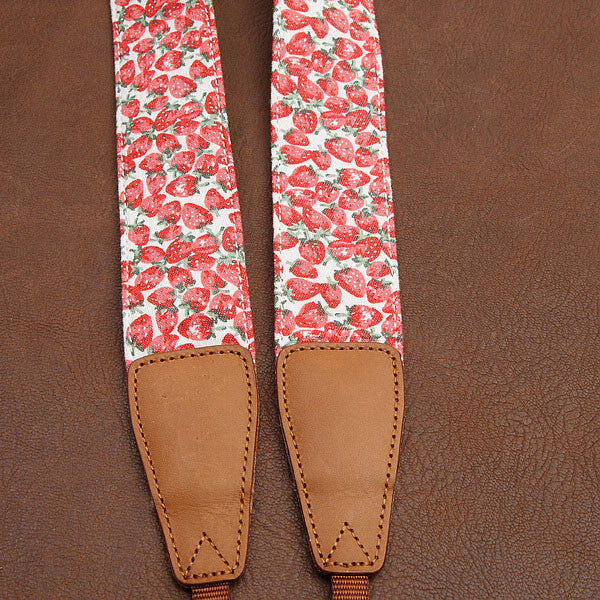 Lovely Strawberry Cowboy Handmade Leather Camera Strap 7120 - icambag