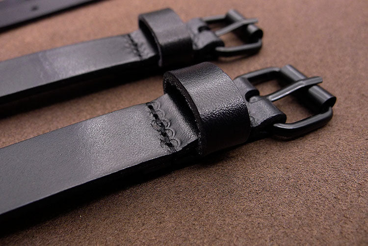 Men's Suspenders,Quick Open Wedding Groomsmen Leather Suspender in Black - icambag