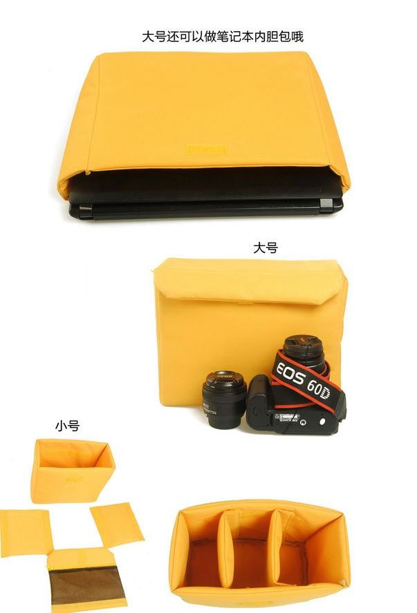 Yellow DSLR Canvas Leather Camera Bag - icambag