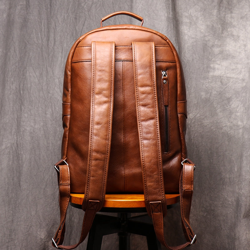 Backpack Head Layer Cowhide Leather Retro Travel Bag Casual Computer Package Fashion Women Backpack - icambag