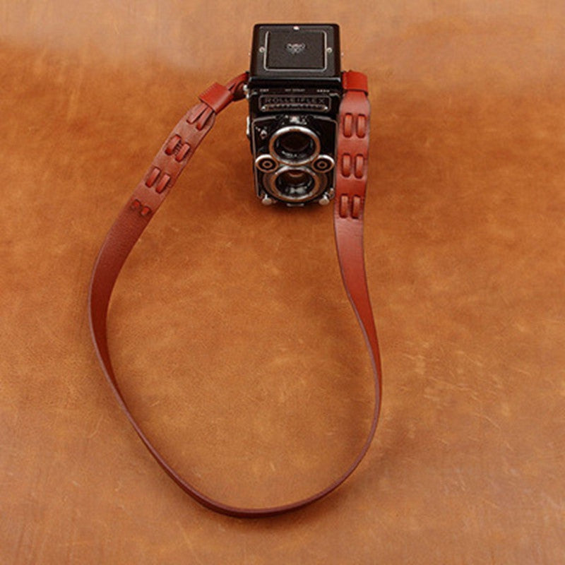 Italy Vegetable Tanning Cowhide Handmade DSLR Leather Camera Strap For Rolleiflex - CS224 - icambag