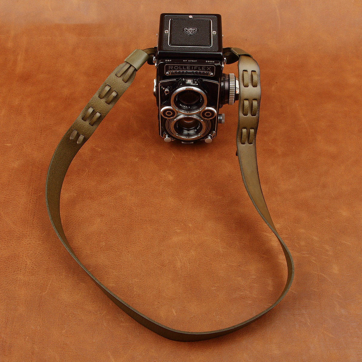 Italy Vegetable Tanning Cowhide Handmade DSLR Leather Camera Strap For Rolleiflex - CS224 - icambag