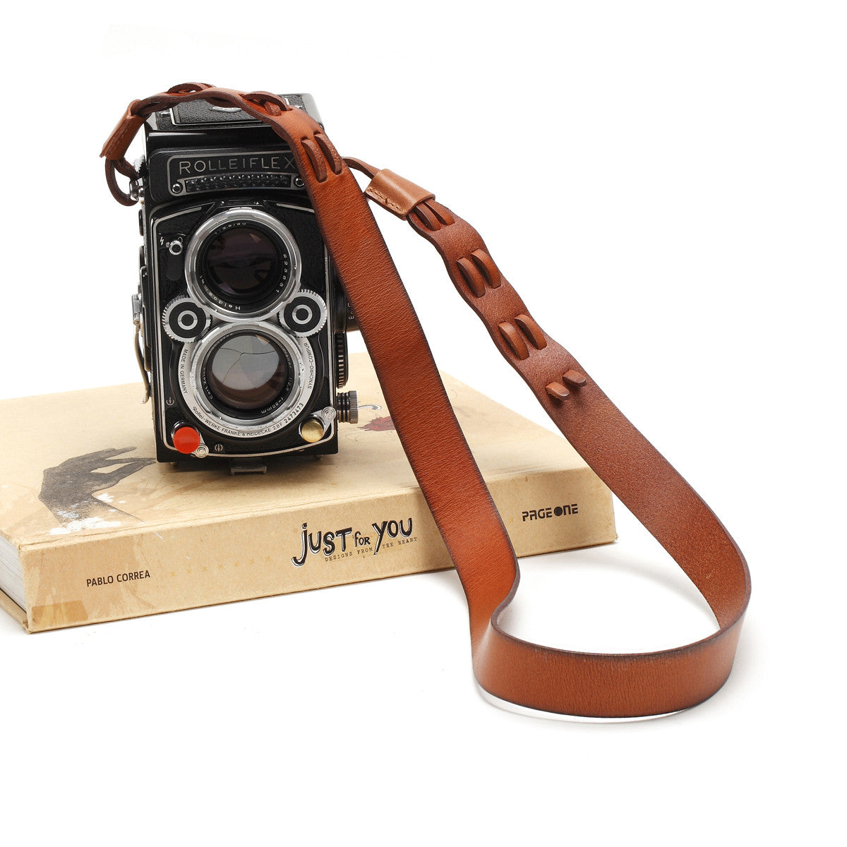 Italy Vegetable Tanning Cowhide Handmade DSLR Leather Camera Strap For Rolleiflex - CS224 - icambag