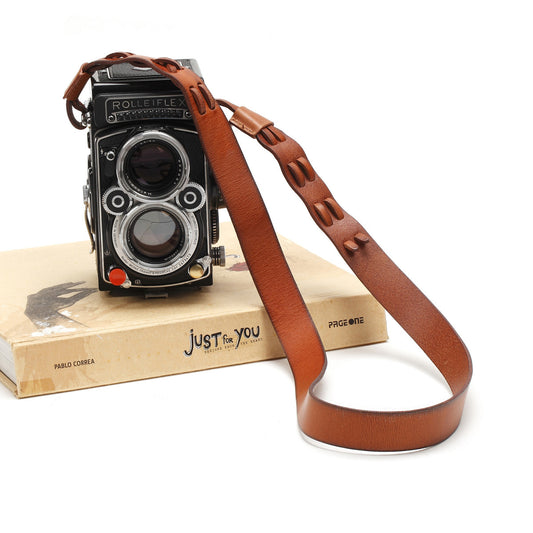Italy Vegetable Tanning Cowhide Handmade DSLR Leather Camera Strap For Rolleiflex - CS224 - icambag