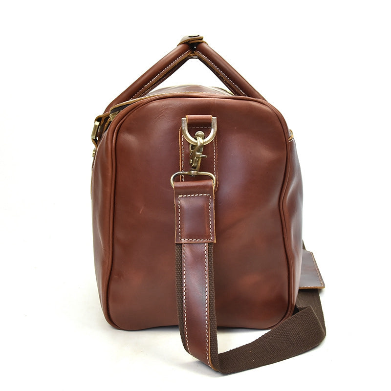 Handcrafted Vintage Mens Leather Traver Duffle Bag,Shoulder Bag For Travel - icambag