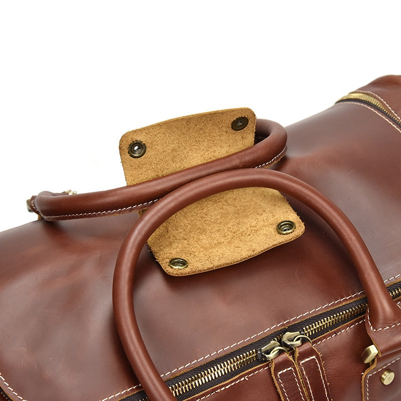 Handcrafted Vintage Mens Leather Traver Duffle Bag,Shoulder Bag For Travel - icambag