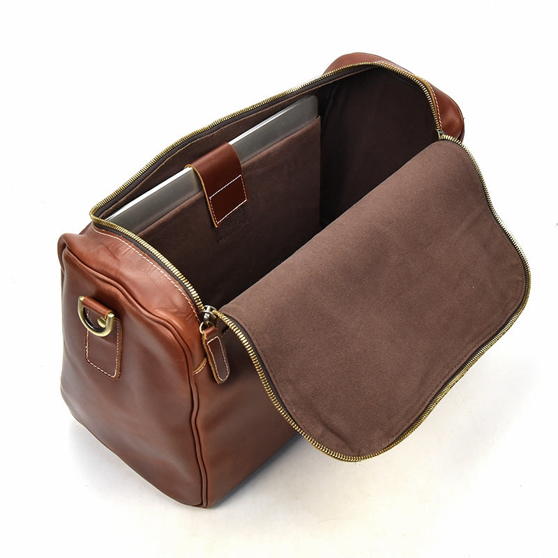 Handcrafted Vintage Mens Leather Traver Duffle Bag,Shoulder Bag For Travel - icambag
