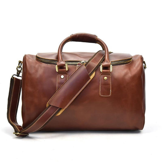 Handcrafted Vintage Mens Leather Traver Duffle Bag,Shoulder Bag For Travel - icambag