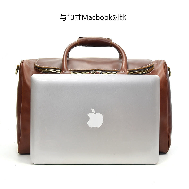 Handcrafted Vintage Mens Leather Traver Duffle Bag,Shoulder Bag For Travel - icambag