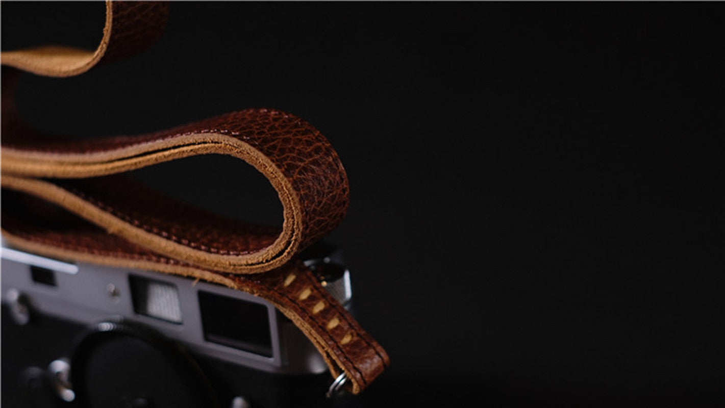 Italy Vegetable Tanning Cowhide Handmade DSLR Leather Camera Strap - LCS007／LCS008 - icambag