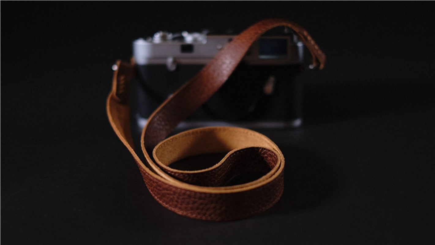 Italy Vegetable Tanning Cowhide Handmade DSLR Leather Camera Strap - LCS007／LCS008 - icambag