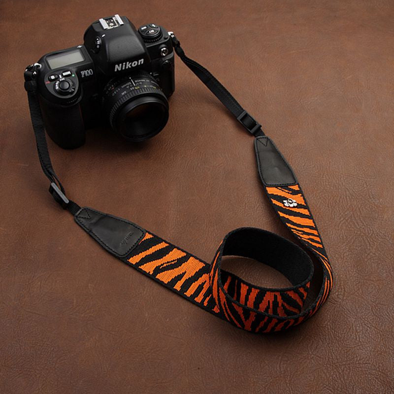 Fashion Orange Cotton Strap Leather DSLR Camera Strap 8269 - icambag