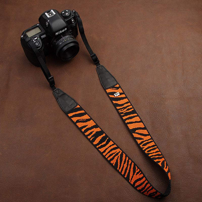 Fashion Orange Cotton Strap Leather DSLR Camera Strap 8269 - icambag