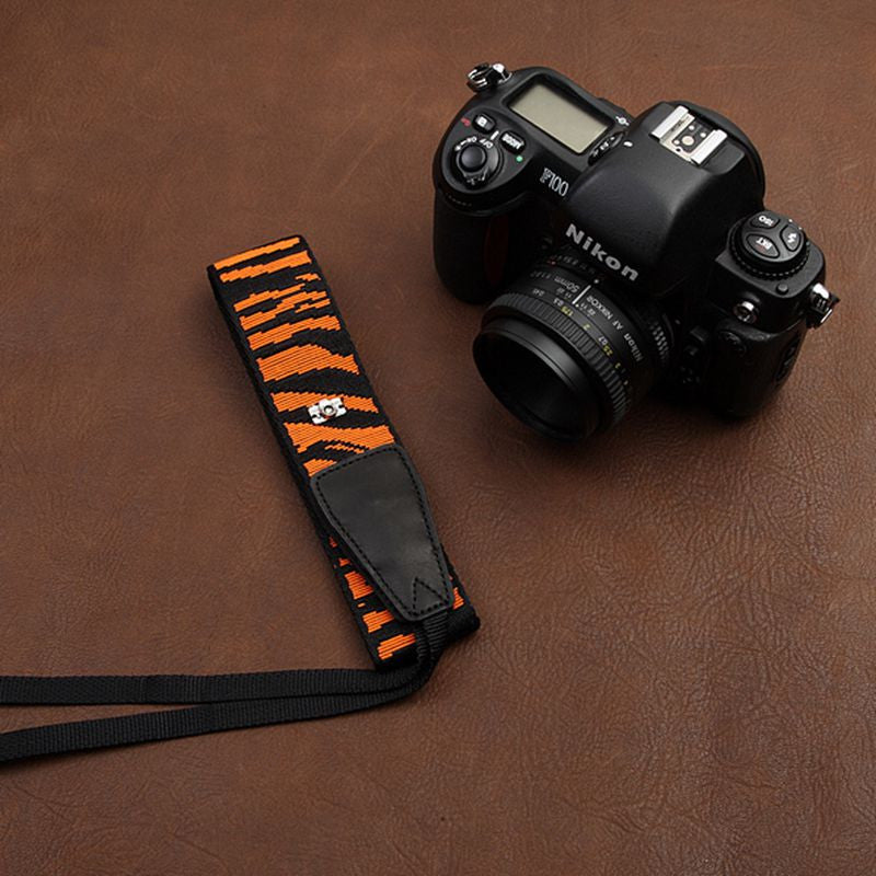Fashion Orange Cotton Strap Leather DSLR Camera Strap 8269 - icambag