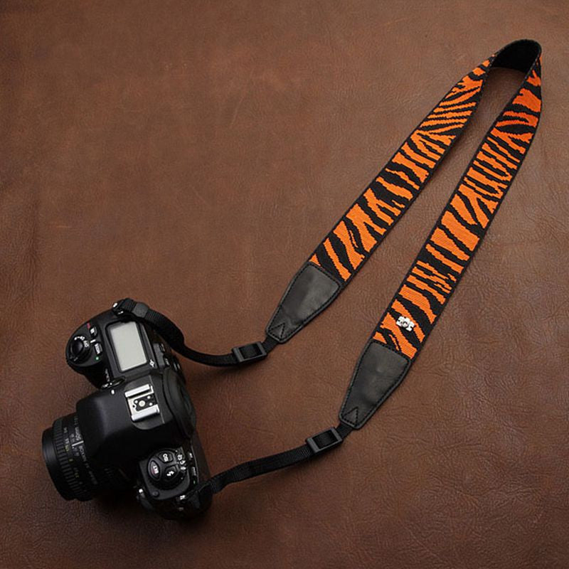 Fashion Orange Cotton Strap Leather DSLR Camera Strap 8269 - icambag