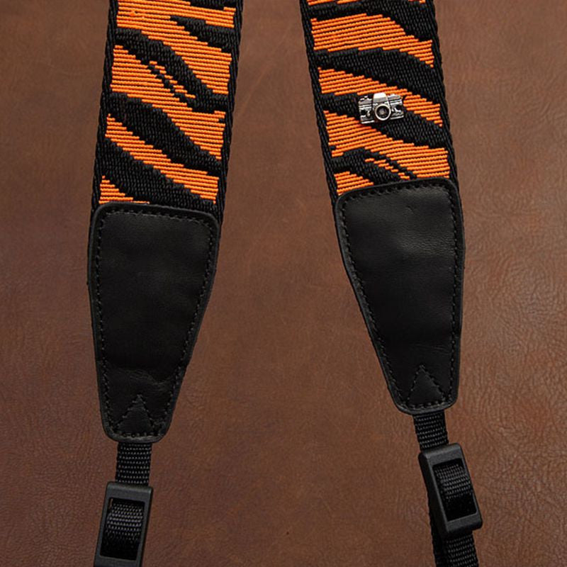 Fashion Orange Cotton Strap Leather DSLR Camera Strap 8269 - icambag